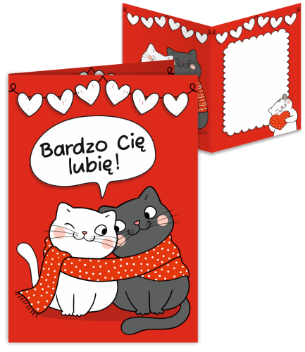 KARTKA WALENTYNKOWA - wzór 14 (składana, format A6)