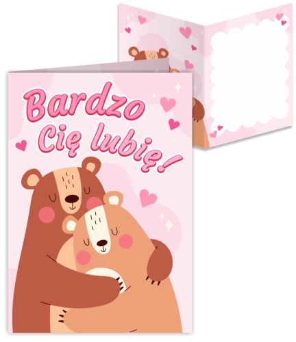 KARTKA WALENTYNKOWA - wzór 13 (składana, format A6)