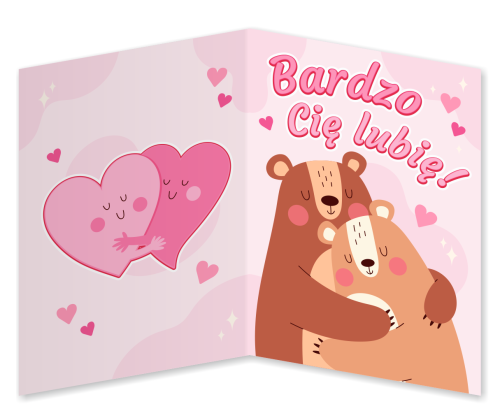 KARTKA WALENTYNKOWA - wzór 13 (składana, format A6)