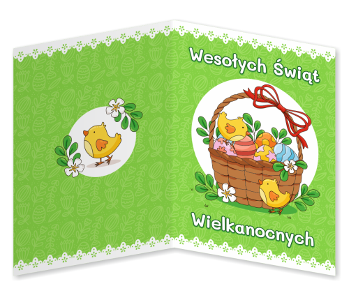 KARTKA WIELKANOCNA - wzór 10 (składana, format A6)
