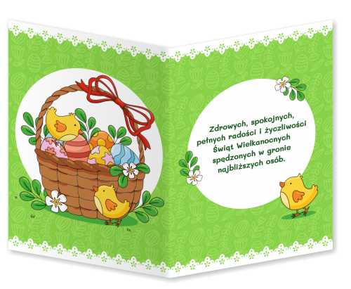 KARTKA WIELKANOCNA - wzór 10 (składana, format A6)