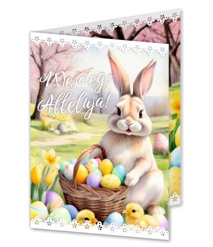 KARTKA WIELKANOCNA - wzór 11 (składana, format A6)