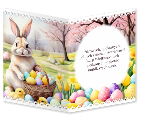 KARTKA WIELKANOCNA - wzór 11 (składana, format A6)