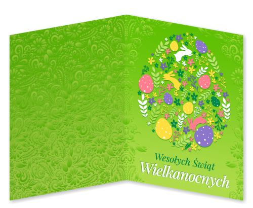 KARTKA WIELKANOCNA - wzór 16 (składana, format A6)