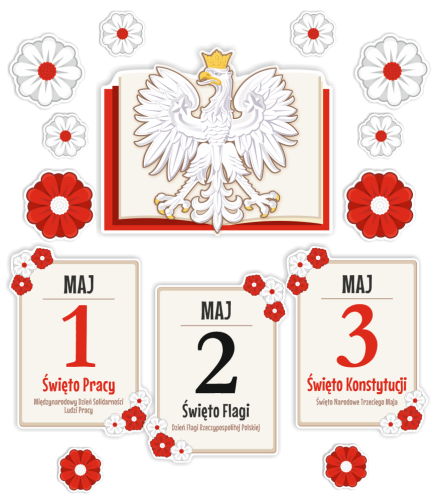 Dekoracja Patriotyczna - 1, 2, 3 Maja - wzór 3 (~A3, jednostronna)