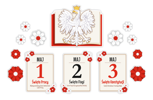 Dekoracja Patriotyczna - 1, 2, 3 Maja - wzór 3 (~A3, jednostronna)