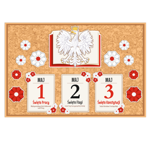 Dekoracja Patriotyczna - 1, 2, 3 Maja - wzór 3 (~A3, jednostronna)