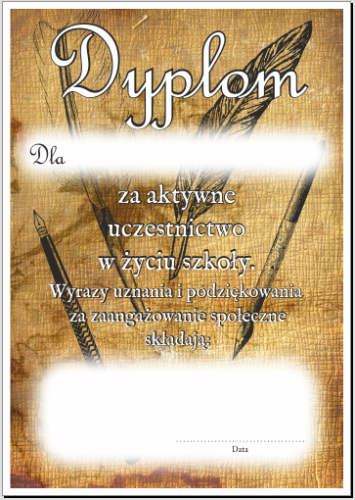 Dyplom podziękowania