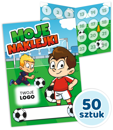 Album Motywacyjny - PIŁKA NOŻNA - wzór 1 (na naklejki 40mm, 50 szt.) + TWOJE LOGO