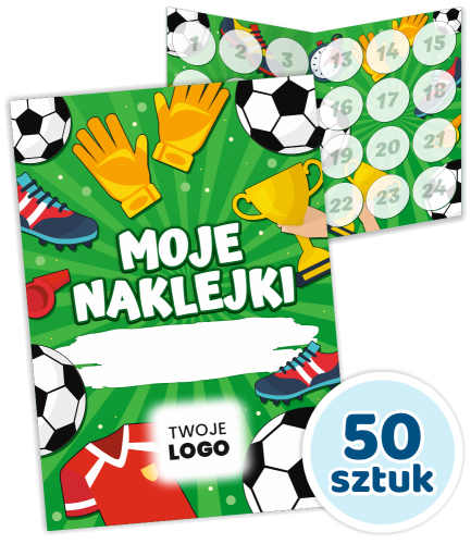 Album Motywacyjny - PIŁKA NOŻNA - wzór 2 (na naklejki 40mm, 50 szt.) + TWOJE LOGO