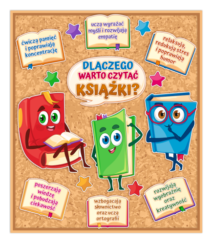 Dekoracja - Dzień Książki - Dlaczego warto czytać książki? (~A3, jednostronna)