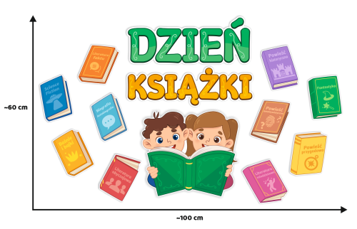 Dekoracja - Dzień Książki - wzór 1 (~A3, jednostronna)