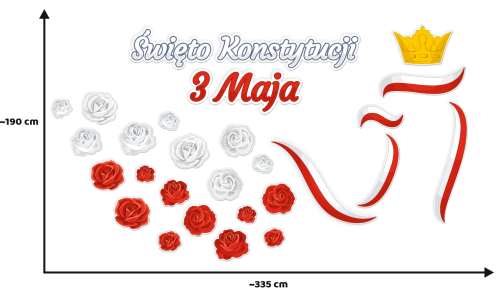Dekoracja Patriotyczna - Święto Konstytucji 3 Maja - wzór 2 (rozmiar XXL)