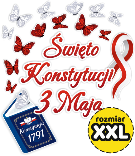 Dekoracja Patriotyczna - Święto Konstytucji 3 Maja - wzór 3 (rozmiar XXL)