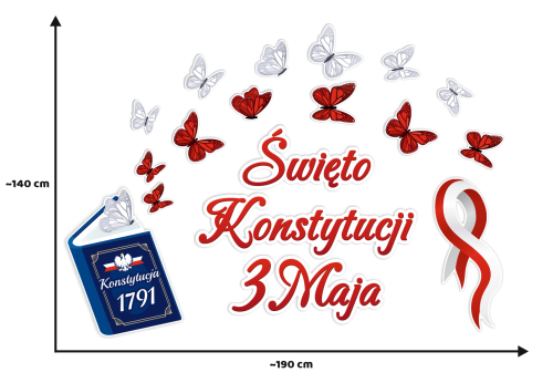 Dekoracja Patriotyczna - Święto Konstytucji 3 Maja - wzór 3 (rozmiar XXL)