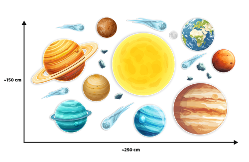 Dekoracja: Kosmos - Układ Słoneczny (rozmiar XXL)