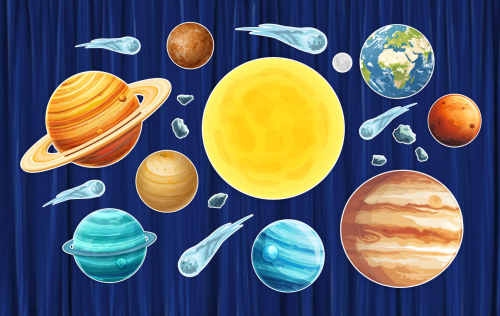 Dekoracja: Kosmos - Układ Słoneczny (rozmiar XXL)