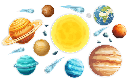 Dekoracja: Kosmos - Układ Słoneczny (rozmiar XXL)