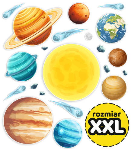 Dekoracja: Kosmos - Układ Słoneczny (rozmiar XXL)