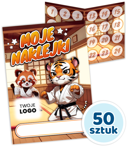 Album Motywacyjny - SZTUKI WALKI - wzór 1 (na naklejki 40mm, 50 szt.) + TWOJE LOGO