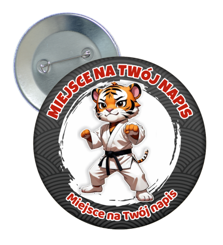 Przypinka: "Sztuki Walki" - wzór 1 + twój napis