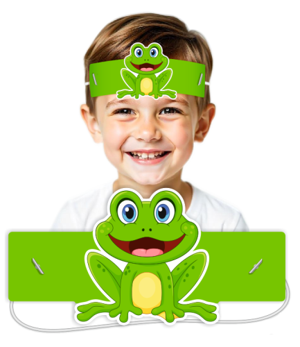 Opaski papierowe - Żabka (5 szt. + gumki)