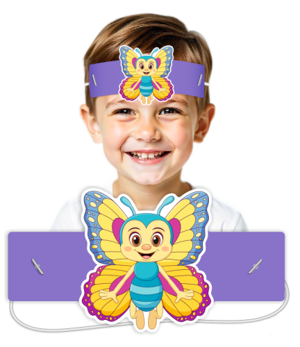 Opaski papierowe - Motyl (5 szt. + gumki)