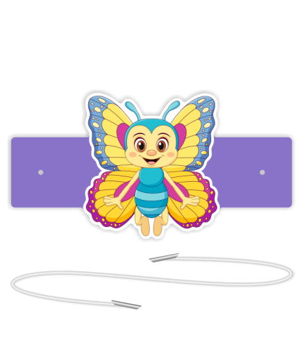 Opaski papierowe - Motyl (5 szt. + gumki)