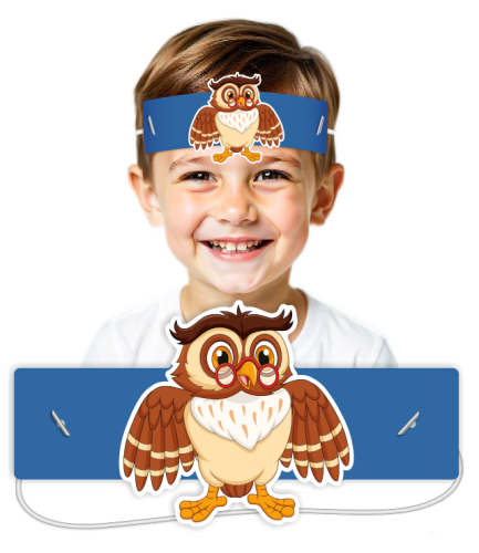 Opaski papierowe - Sowa (5 szt. + gumki)