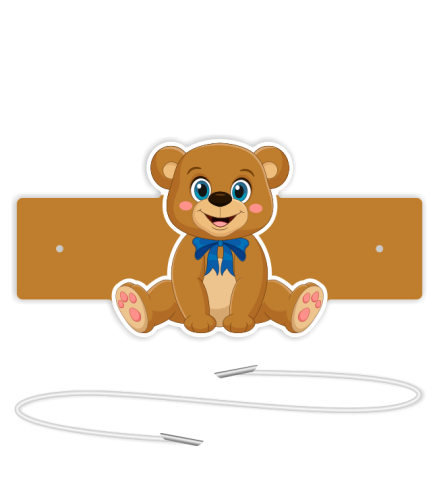 Opaski papierowe - Miś (5 szt. + gumki)