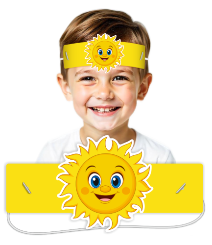 Opaski papierowe - Słoneczko (5 szt. + gumki)