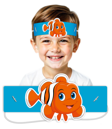 Opaski papierowe - Rybka (5 szt. + gumki)