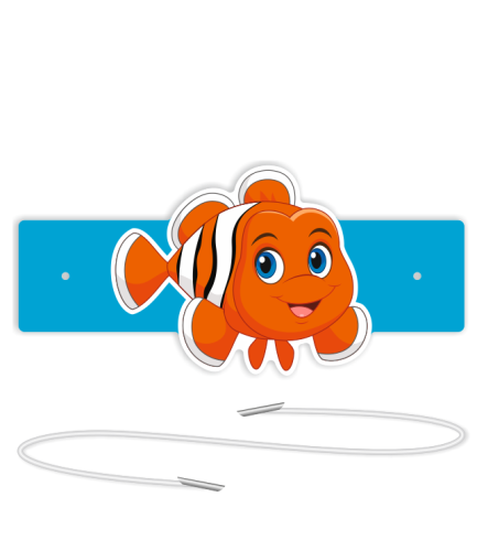 Opaski papierowe - Rybka (5 szt. + gumki)