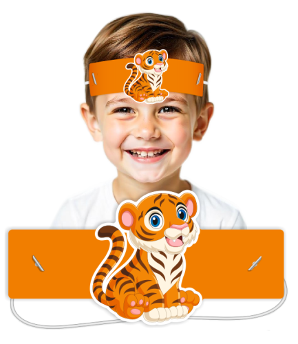 Opaski papierowe - Tygrysek (5 szt. + gumki)