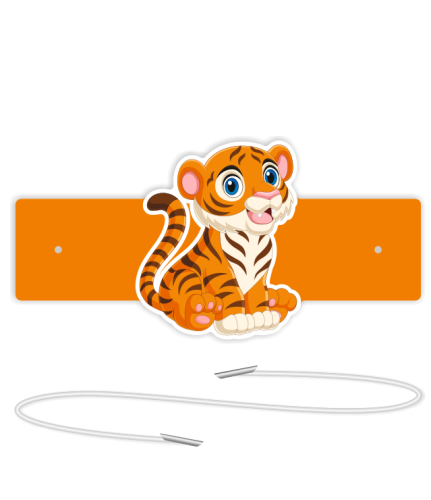 Opaski papierowe - Tygrysek (5 szt. + gumki)