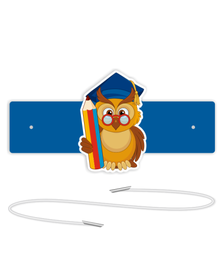 Opaski papierowe - Sowa w birecie (5 szt. + gumki)