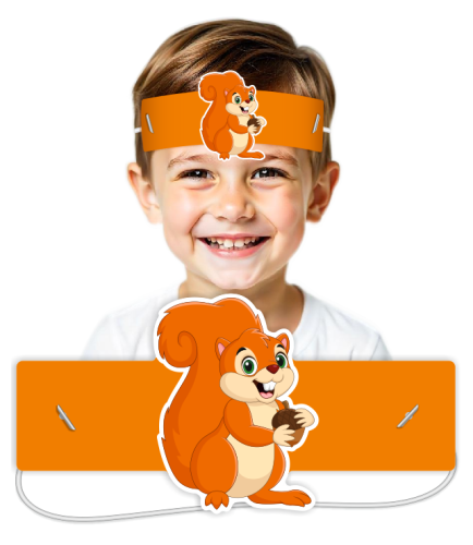 Opaski papierowe - Wiewiórka (5 szt. + gumki)