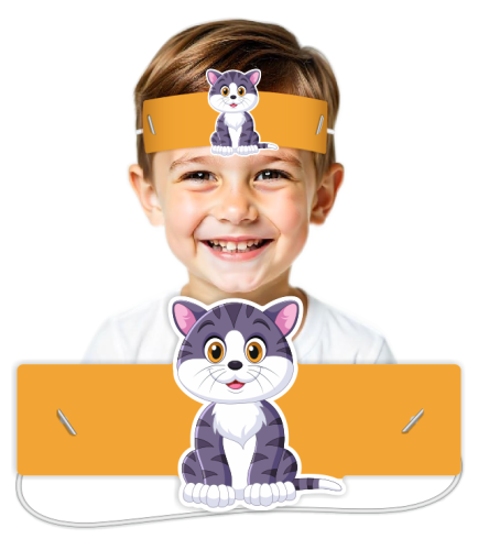 Opaski papierowe - Kotek (5 szt. + gumki)