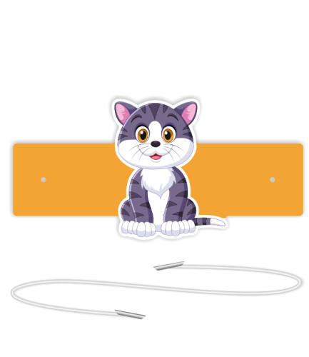 Opaski papierowe - Kotek (5 szt. + gumki)