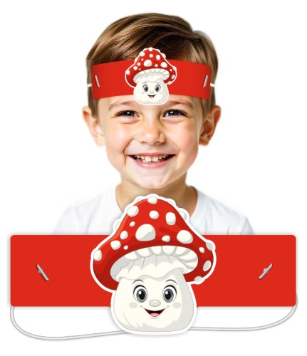 Opaski papierowe - Muchomor (5 szt. + gumki)