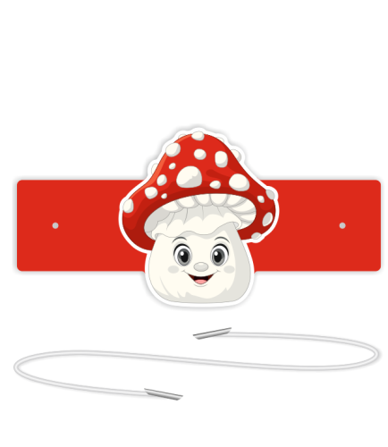 Opaski papierowe - Muchomor (5 szt. + gumki)