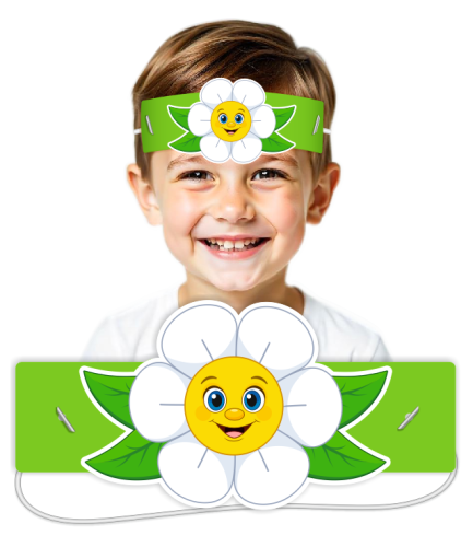 Opaski papierowe - Stokrotka (5 szt. + gumki)