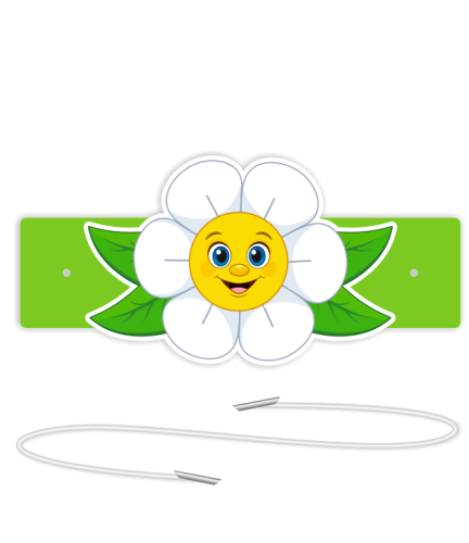 Opaski papierowe - Stokrotka (5 szt. + gumki)