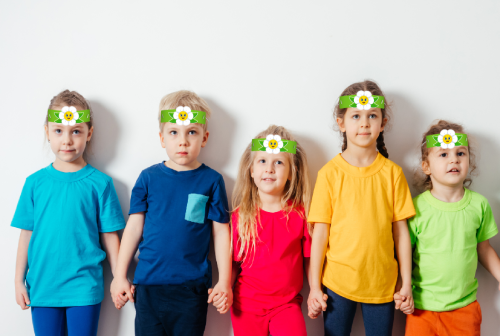 Opaski papierowe - Stokrotka (5 szt. + gumki)