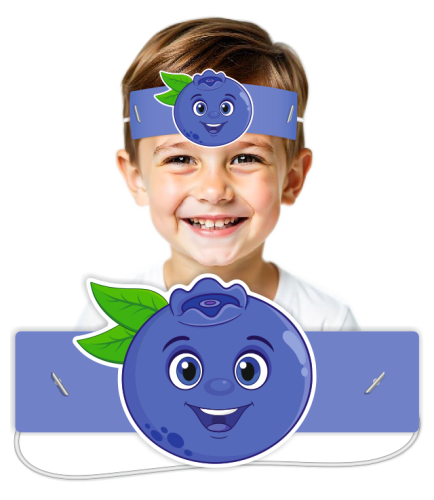 Opaski papierowe - Jagódka (5 szt. + gumki)