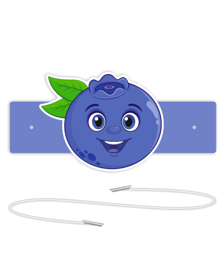 Opaski papierowe - Jagódka (5 szt. + gumki)