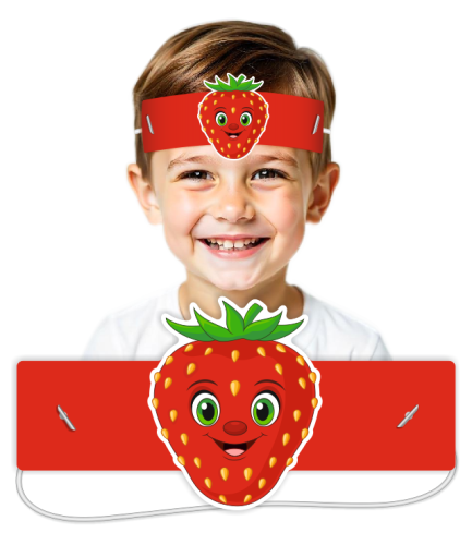 Opaski papierowe - Truskawka/Poziomka (5 szt. + gumki)