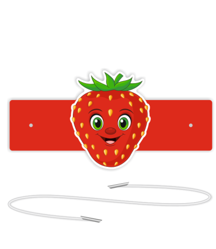 Opaski papierowe - Truskawka/Poziomka (5 szt. + gumki)