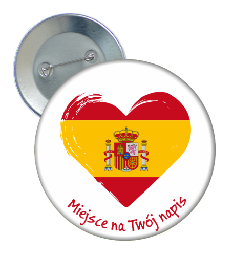 Przypinka: Język hiszpański - wzór 9 + twój napis