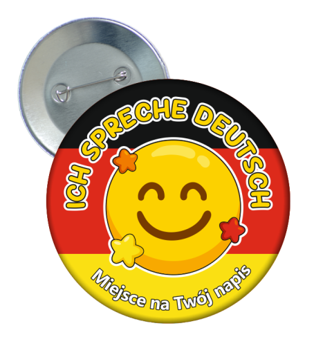 Przypinka: Język niemiecki - wzór 18 + twój napis